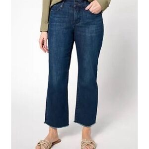 NYDJ Marilyn Straight Raw Hem Ankle Jeans Quinn Wash Size 2P